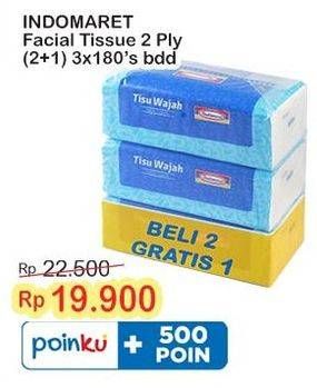 Promo Harga Indomaret Facial Tissue per 3 pouch 180 pcs - Indomaret