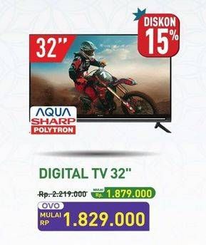 Promo Harga Aqua, Sharp, Polytron Digital TV 32  - Hypermart