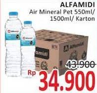 Promo Harga ALFAMIDI Air Mineral 550ml/1500ml  - Alfamidi