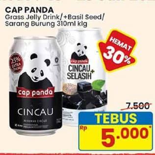 Promo Harga Cap Panda Minuman Kesehatan Sarang Burung, Cincau Selasih, Cincau 310 ml - Indomaret