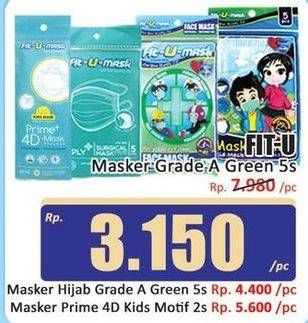 Promo Harga Fit-u-mask Masker Kids Grade A 5 pcs - Hari Hari