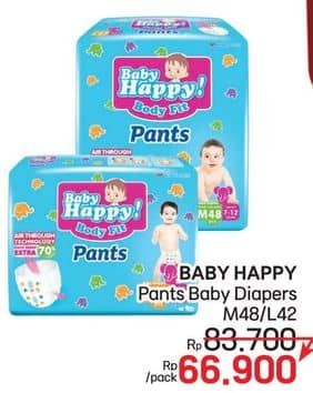 Promo Harga Baby Happy Body Fit Pants M48, L42 42 pcs - LotteMart