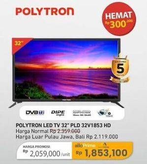 Promo Harga Polytron PLD 32V1853 Digital LED TV  - Carrefour