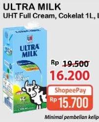 Promo Harga ULTRA MILK Susu UHT Full Cream 1000 ml - Alfamart