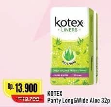 Promo Harga Kotex Fresh Liners Longer & Wider Scented Aloevera 32 pcs - Alfamart