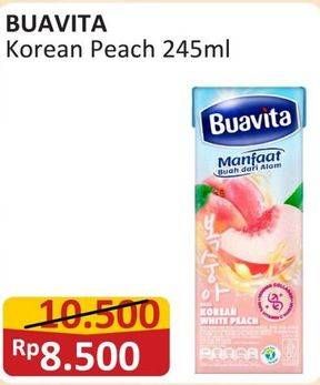 Promo Harga Buavita Fresh Juice Korean White Peach 245 ml - Alfamart