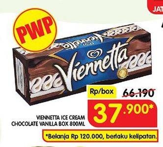 Promo Harga Walls Ice Cream Viennetta Choco Vanila 800 ml - Superindo