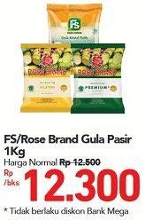Promo Harga FS/Rose Brand Gula Pasir  - Carrefour