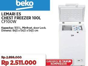 Promo Harga Beko Chest Freezer CF100WD  - COURTS