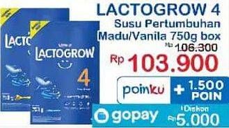 Promo Harga Lactogrow 4 Susu Pertumbuhan Vanila, Madu 750 gr - Indomaret