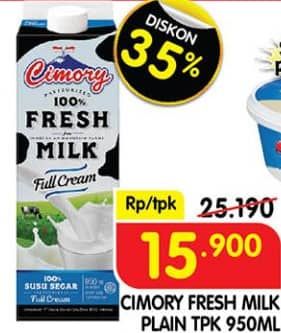 Promo Harga Cimory Fresh Milk Full Cream 950 ml - Superindo