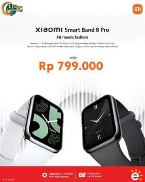 Xiaomi Smart Band 8 Pro  Harga Promo Rp799.000, Massive 1.74'' rectangle AMOLED Display. 22.5g lightweight design, 9.99mm slim body. Up to 14-day battery life. 5 ATM water resistance. Supports 150+ sports modes, built-in GNSS