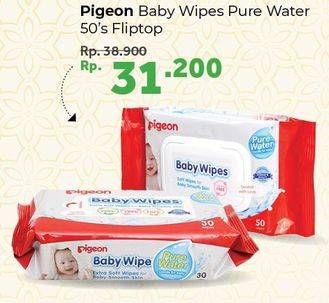 Promo Harga PIGEON Baby Wipes Pure Water 50 pcs - Carrefour
