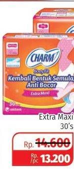 Promo Harga Charm Body Fit Extra Maxi NonWing 30 pcs - Lotte Grosir