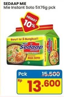 Promo Harga Sedaap Mie Kuah Soto per 5 pcs 75 gr - Indomaret