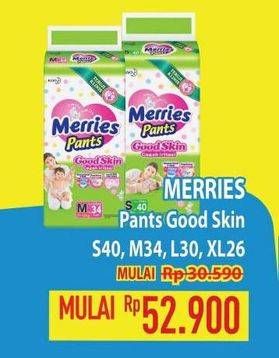 Promo Harga Merries Pants Good Skin L30, M34, S40, XL26 26 pcs - Hypermart