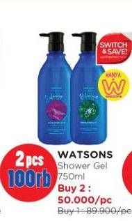 Promo Harga WATSONS Shower Gel 750 ml - Watsons