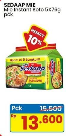 Promo Harga Sedaap Mie Kuah Soto per 5 pcs 75 gr - Indomaret