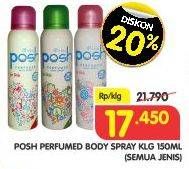 Promo Harga POSH Perfumed Body Spray All Variants 150 ml - Superindo