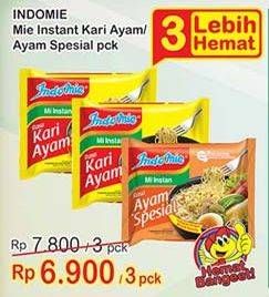 Promo Harga INDOMIE Mi Kuah Ayam Spesial, Kari Ayam per 3 pcs - Indomaret