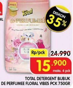 Promo Harga Total Detergent Powder de Perfumee 750 gr - Superindo