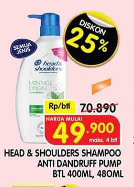 Promo Harga Head & Shoulders Men Shampoo All Variants 450 ml - Superindo