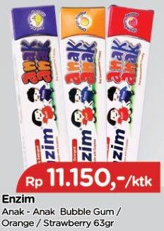 Promo Harga ENZIM Pasta Gigi Anak Bubble Gum, Orange, Strawberry 63 gr - TIP TOP