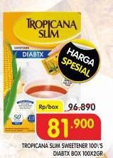 Promo Harga Tropicana Slim Sweetener Diabtx, Classic 100 pcs - Superindo