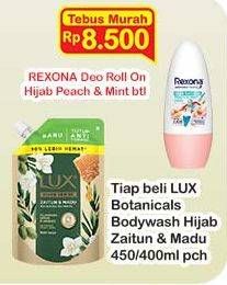 Promo Harga Rexona Deo Roll On Hijab Natural Peach Mint Cool 45 ml - Indomaret