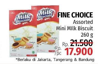 Promo Harga FINE CHOICE Milk Biscuit Milk 260 gr - LotteMart