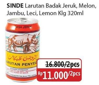 Promo Harga Cap Badak Larutan Penyegar Jambu, Jeruk, Leci, Lemon, Melon 320 ml - Alfamidi