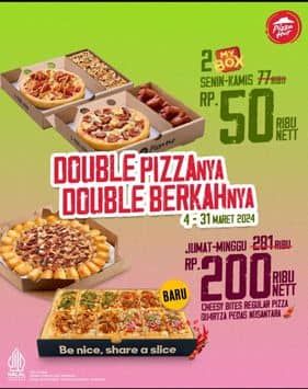 Promo Harga Double Box Double Berkah  - Pizza Hut