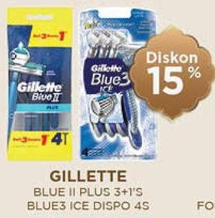 Promo Harga GILLETTE Blue II Plus / Blue 3  - Guardian