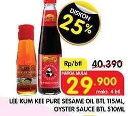 Promo Harga LEE KUM KEE Pure Sesame Oil 115 mL/ Oyster Sauce 510 mL  - Superindo