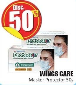 Promo Harga WINGS CARE Protector Daily Masker Kesehatan 50 pcs - Hari Hari