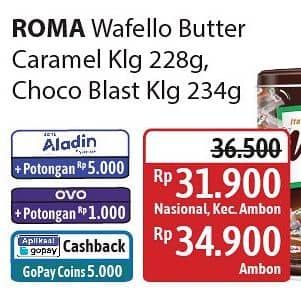 Promo Harga Roma Wafello Butter Caramel, Choco Blast 228 gr - Alfamidi