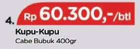 Promo Harga KUPU-KUPU Bumbu Masak Cabe Bubuk 400 gr - TIP TOP