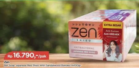 Promo Harga ZEN Anti Bacterial Body Soap Shiso Sandalwood 100 gr - TIP TOP