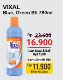 Promo Harga VIXAL Pembersih Porselen Green Kuat Harum, Blue Extra Kuat 780 ml - Alfamart