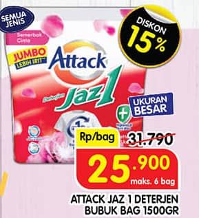 Promo Harga Attack Jaz1 Detergent Powder All Variants 1400 gr - Superindo