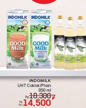 Promo Harga Indomilk Susu UHT Cokelat, Full Cream Plain 950 ml - Lotte Grosir