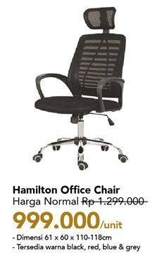 Promo Harga Office Chair Hamilton  - Carrefour