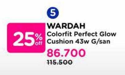 Promo Harga Wardah Colorfit Perfect Glow Cushion 43W Golden Sand  - Watsons