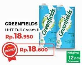 Promo Harga Greenfields UHT Full Cream 1000 ml - Yogya