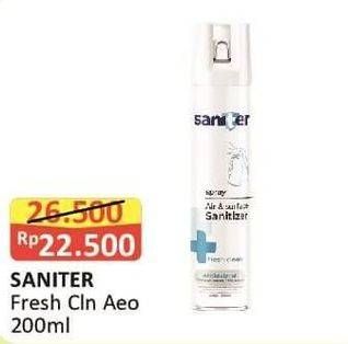 Promo Harga SANITER Air & Surface Sanitizer Aerosol Fresh Clean 200 ml - Alfamart