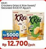 Promo Harga Delfi Crackers K Rice Orion Seaweed, Sweet 47 gr - Indomaret