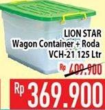Promo Harga LION STAR Wagon Container + Roda 125 ltr - Hypermart