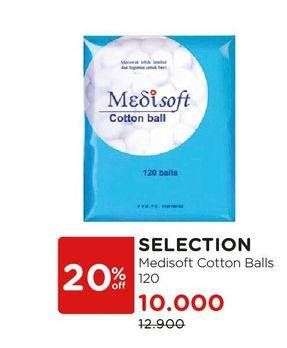 Promo Harga MEDISOFT Cotton Ball 120 pcs - Watsons