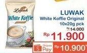 Promo Harga LUWAK White Koffie Original per 10 sachet 20 gr - Indomaret