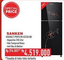 Promo Harga SANKEN SK-G232 | Kulkas 2 Pintu 230ltr BK (Black 230000 ml - Hypermart